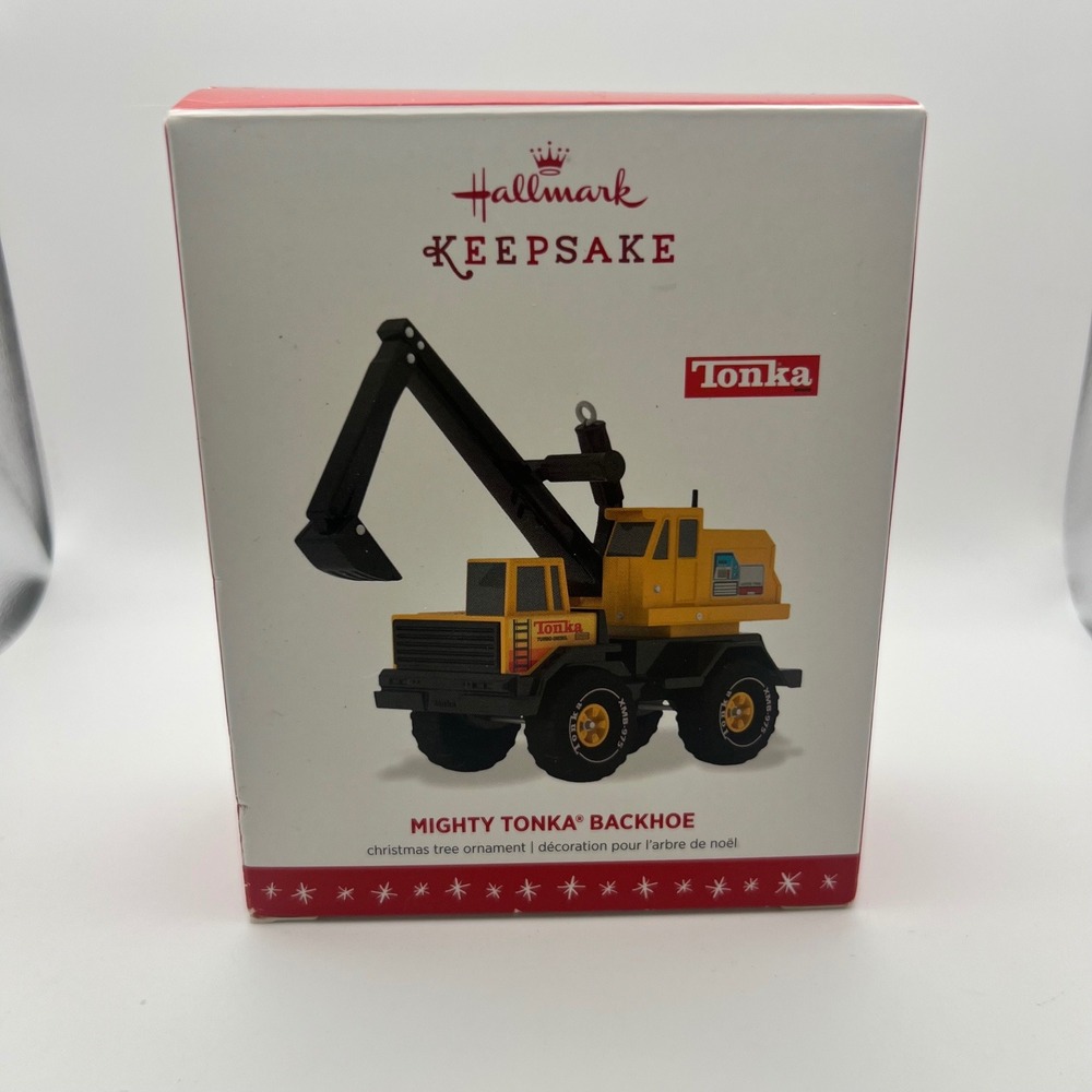 Hallmark Mighty‎ Tonka Backhoe 2016 Christmas Ornament W Box Construction Trucks